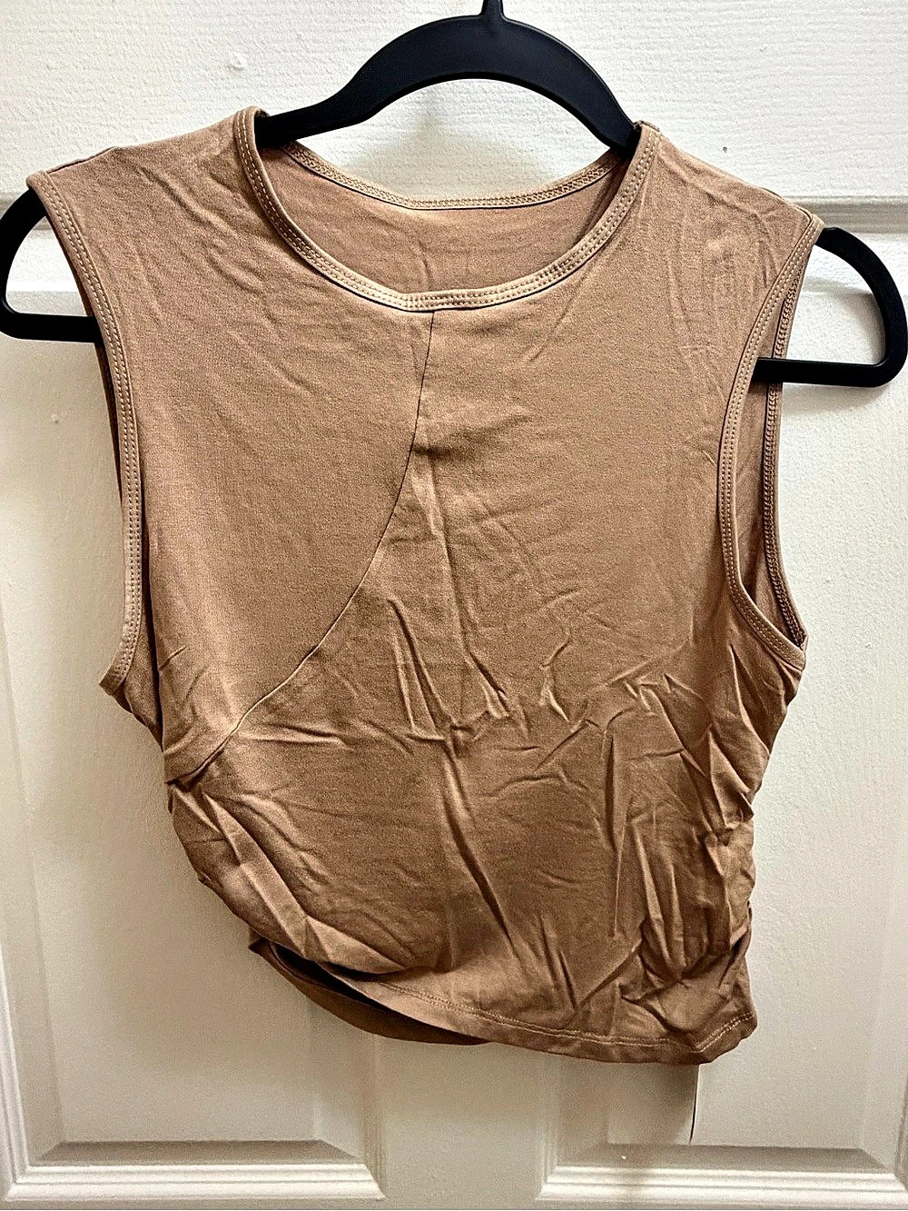 Cider Ruched Sleeveless Top in Brown Size Large NWT